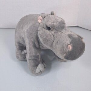 Wild Republic Plush Gray Hippo Hippopotamus 12” Stuffed Animal Toy House Hippo